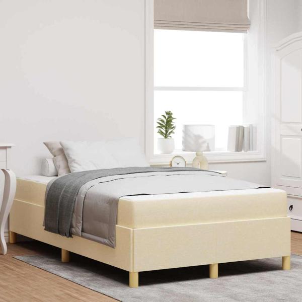ARDEBO.de - Boxspringbett Sonstiges Weiß und Creme 120 x 190 cm Polyester