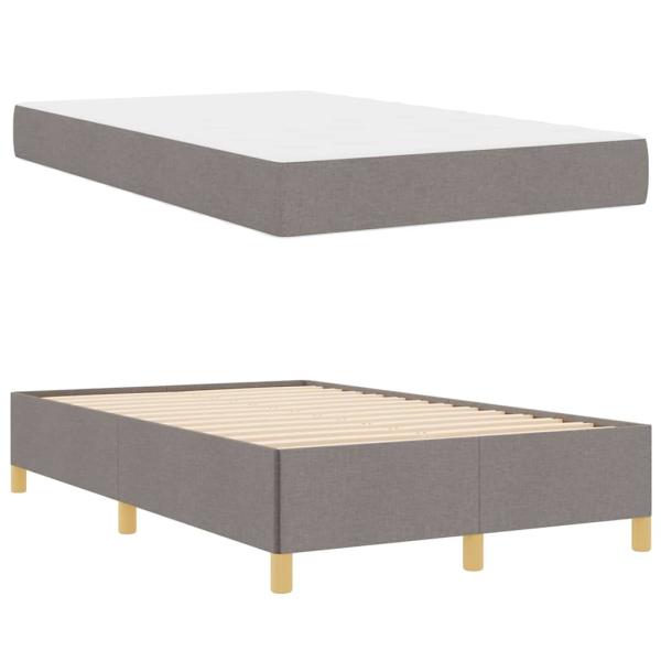 Boxspringbett Sonstiges Taupe und Weiß 120 x 200 cm Stoff