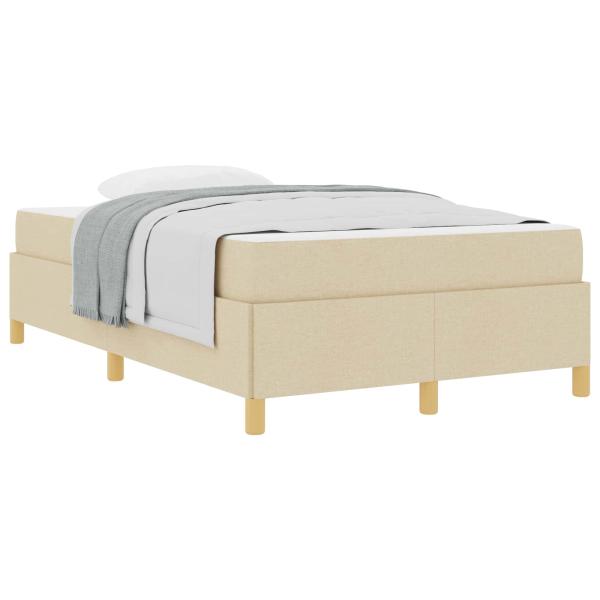 Boxspringbett Sonstiges Creme und Weiß 120 x 200 cm Stoff
