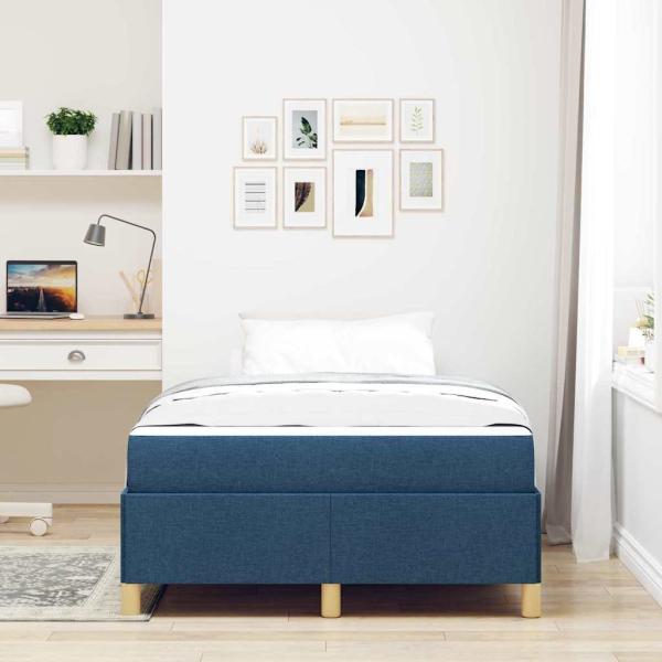 Boxspringbett Sonstiges Blau und Weiß 120 x 200 cm Stoff