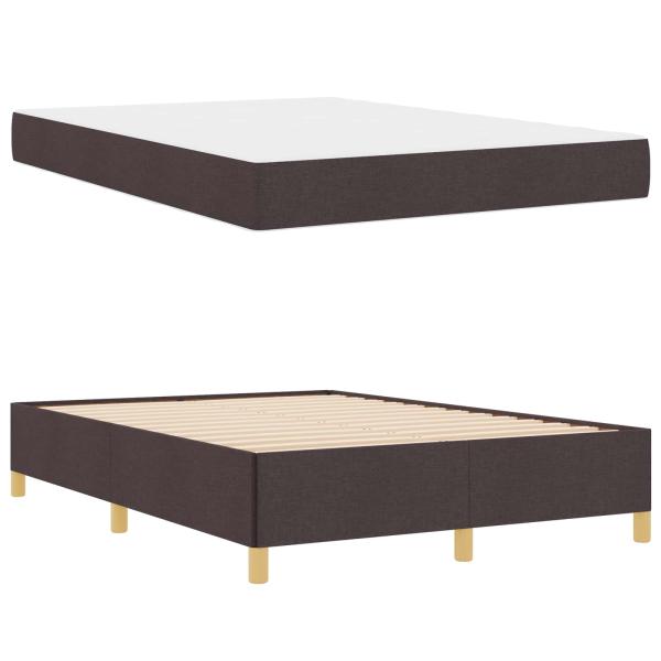 Bettrahmen Dunkelbraun 140 x 190 cm Stoff