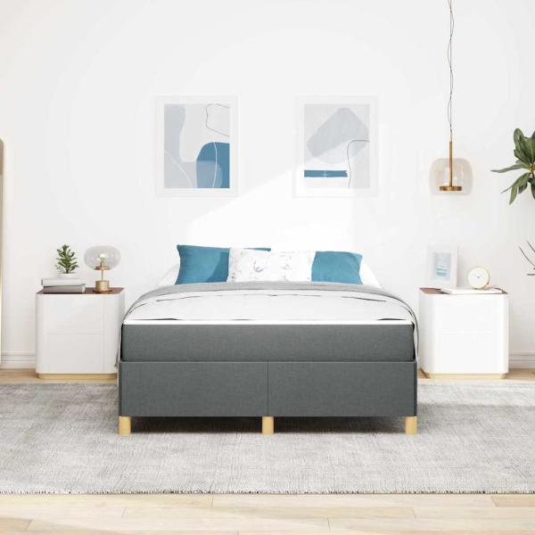 Boxspringbett Schwarz und Braun und Weiß 160 x 200 cm Stoff