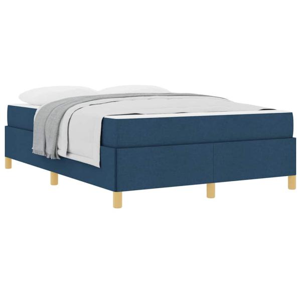 Boxspringbett Sonstiges Blau und Weiß 160 x 200 cm Stoff