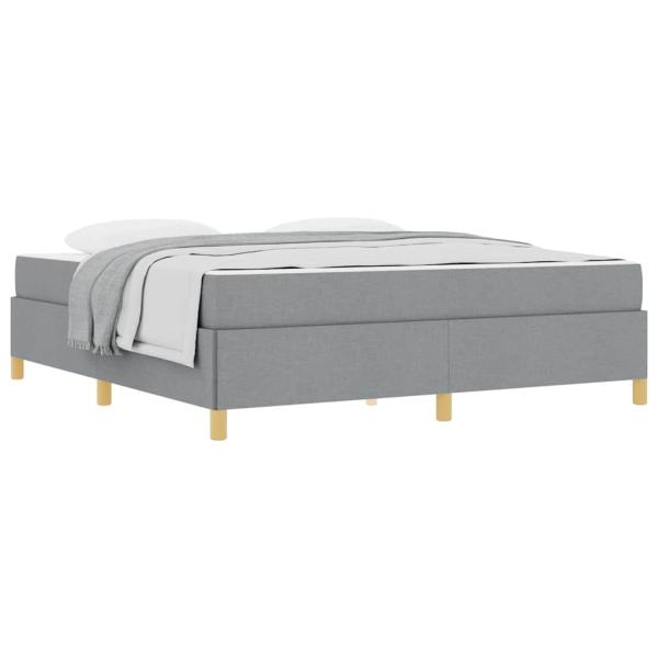 Boxspringbett Sonstiges Hellgrau und Weiß 180 x 200 cm Stoff