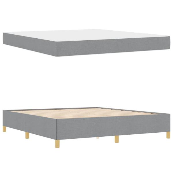 Boxspringbett Sonstiges Hellgrau und Weiß 180 x 200 cm Stoff