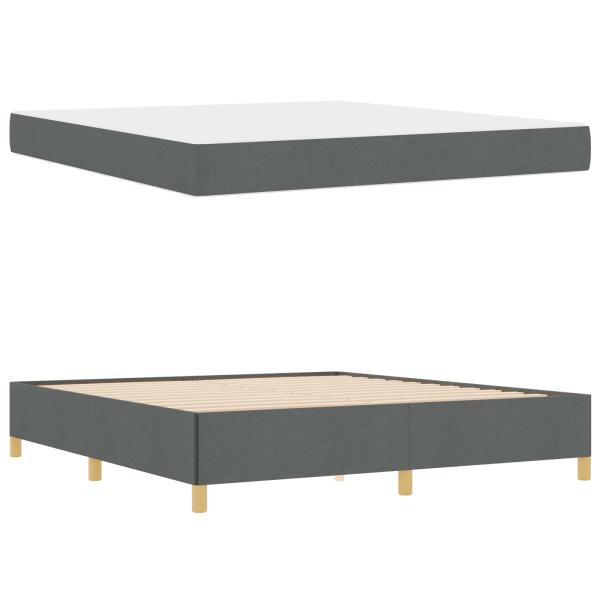 ARDEBO.de - Boxspringbett Dunkelgrau und Weiß und Dunkelgrau 180 x 200 cm