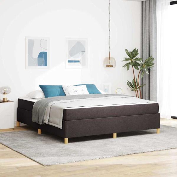 ARDEBO.de - Boxspringbett Sonstiges Dunkelbraun und Weiß 180 x 200 cm Stoff