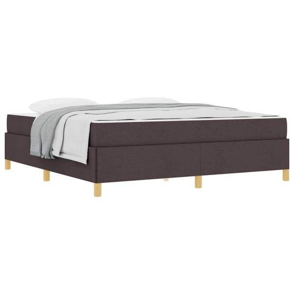 Boxspringbett Sonstiges Dunkelbraun und Weiß 180 x 200 cm Stoff