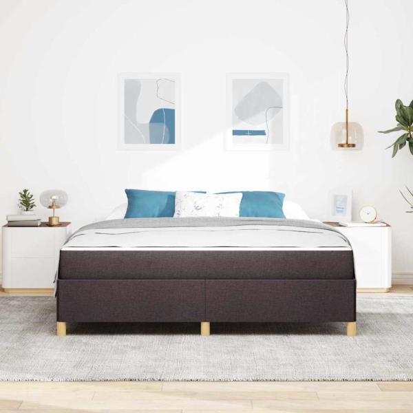 Boxspringbett Sonstiges Dunkelbraun und Weiß 180 x 200 cm Stoff