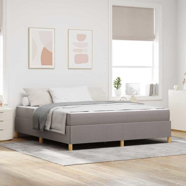 ARDEBO.de - Boxspringbett Sonstiges Taupe und Weiß 180 x 200 cm Stoff