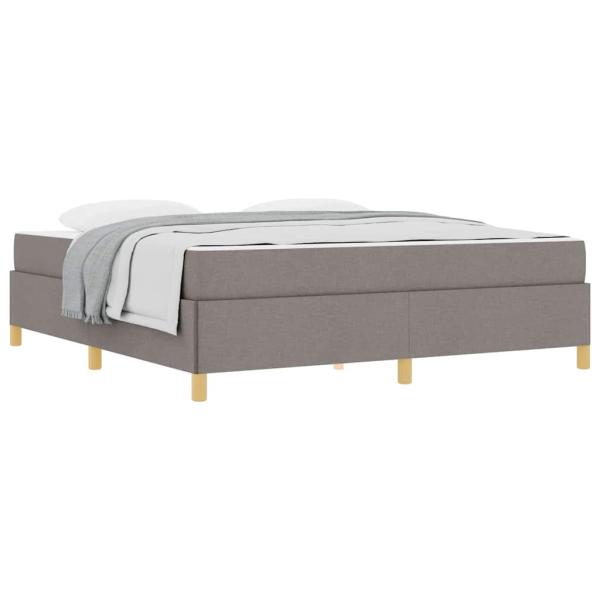 Boxspringbett Sonstiges Taupe und Weiß 180 x 200 cm Stoff