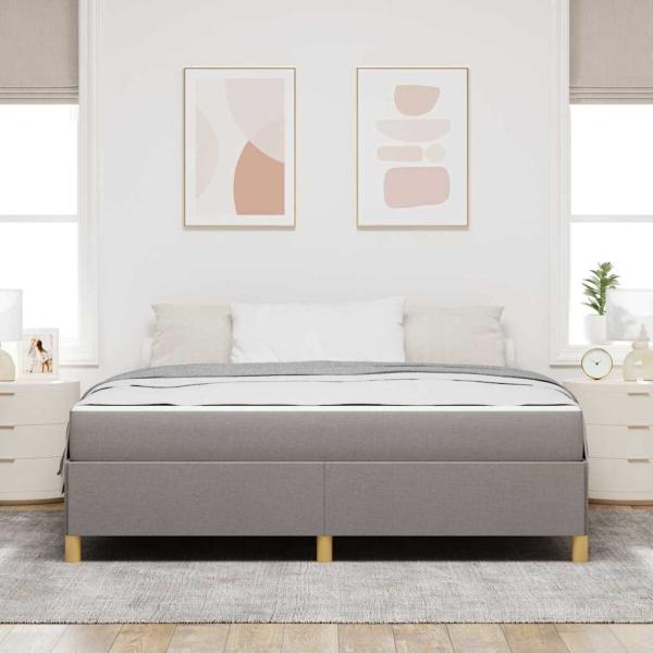 Boxspringbett Sonstiges Taupe und Weiß 180 x 200 cm Stoff