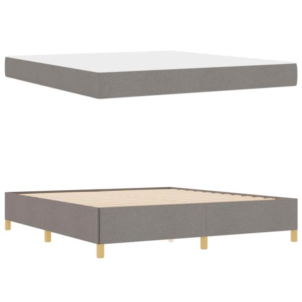 Boxspringbett Sonstiges Taupe und Weiß 180 x 200 cm Stoff