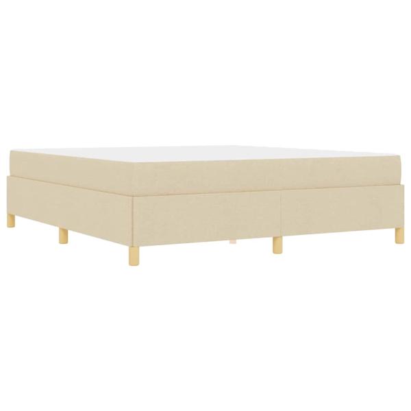 Boxspringbett Schwarz und Braun und Weiß 180 x 200 cm Stoff