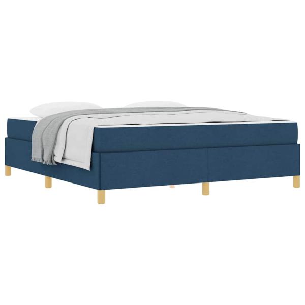 Boxspringbett Sonstiges Blau und Weiß 180 x 200 cm Stoff