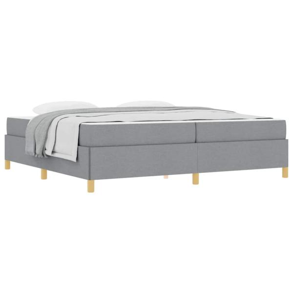 Boxspringbett Sonstiges Hellgrau und Weiß 200 x 200 cm Stoff