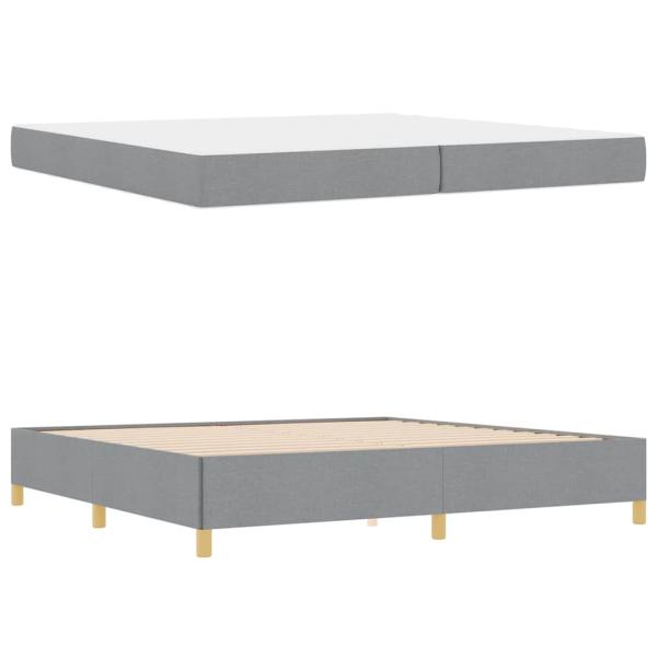 Boxspringbett Sonstiges Hellgrau und Weiß 200 x 200 cm Stoff