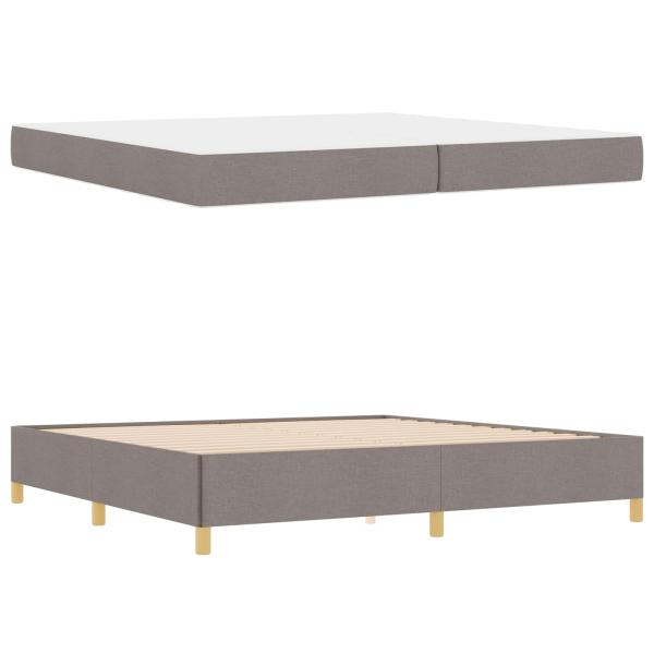 ARDEBO.de - Boxspringbett Sonstiges Taupe und Weiß 200 x 200 cm Stoff