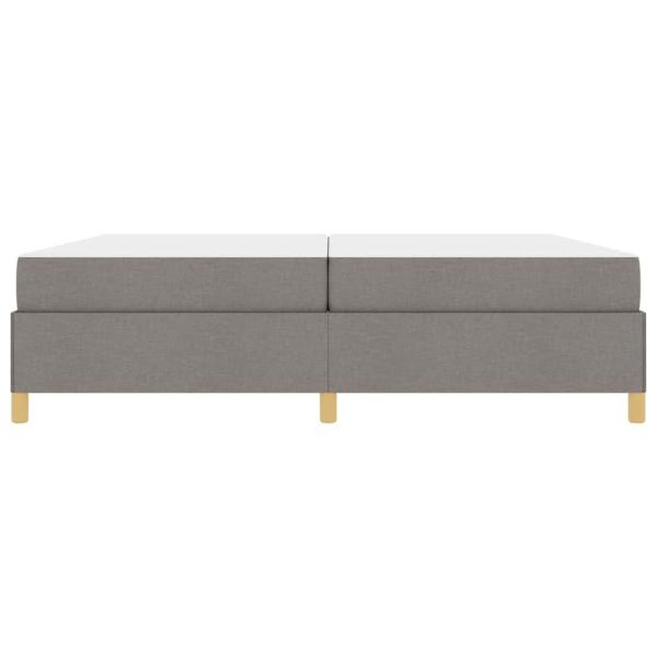 Boxspringbett Sonstiges Taupe und Weiß 200 x 200 cm Stoff