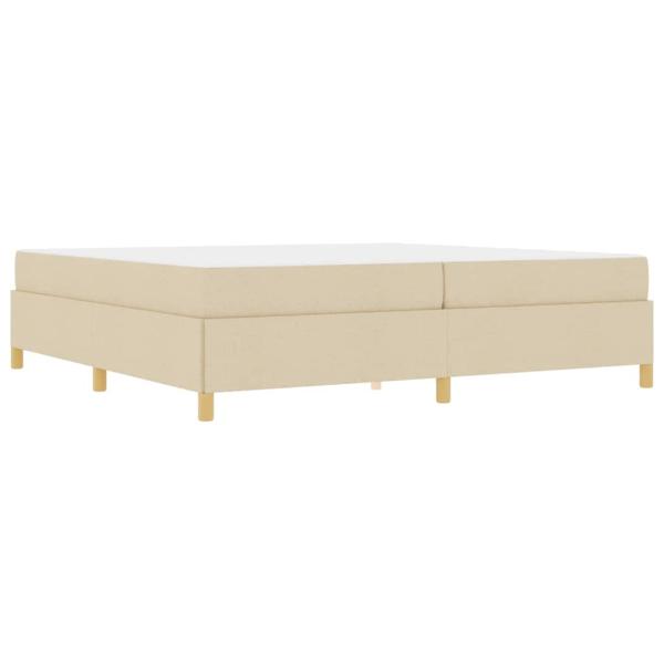 Boxspringbett Sonstiges Weiß und Creme 200 x 200 cm Stoff
