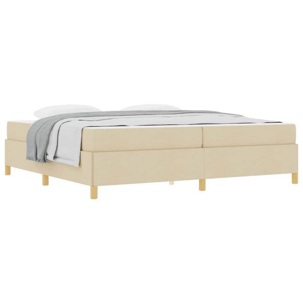 Boxspringbett Sonstiges Weiß und Creme 200 x 200 cm Stoff