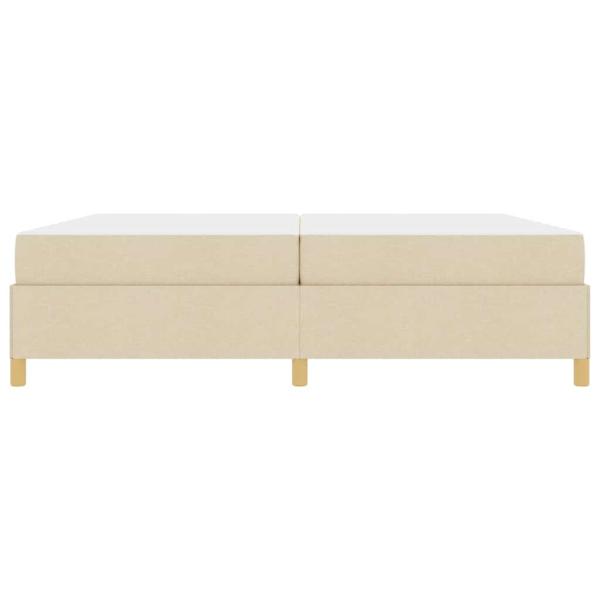 Boxspringbett Sonstiges Weiß und Creme 200 x 200 cm Stoff