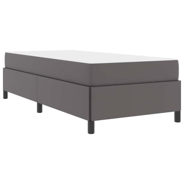Bettgestell mit Matratze Grau 90 x 200 cm Kunstleder