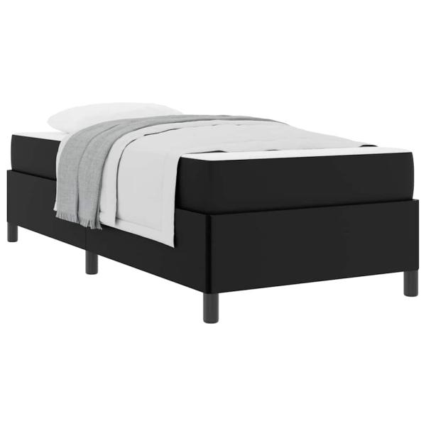 Bettgestell mit Matratze Schwarz 100 x 200 cm Kunstleder
