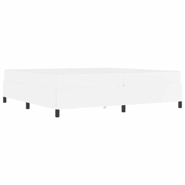 Bettgestell mit Matratze Weiß 200 x 200 cm Kunstleder