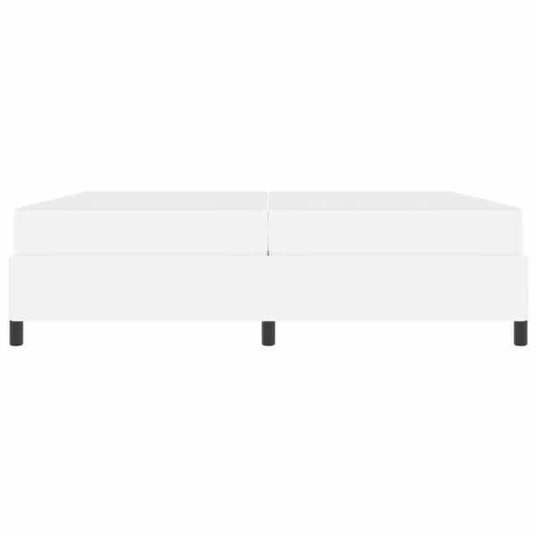 Bettgestell mit Matratze Weiß 200 x 200 cm Kunstleder