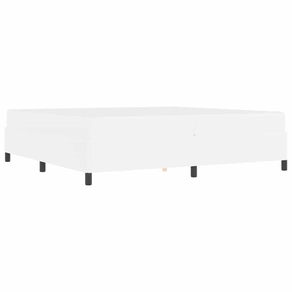 Bettgestell mit Matratze Weiß 200 x 200 cm Kunstleder
