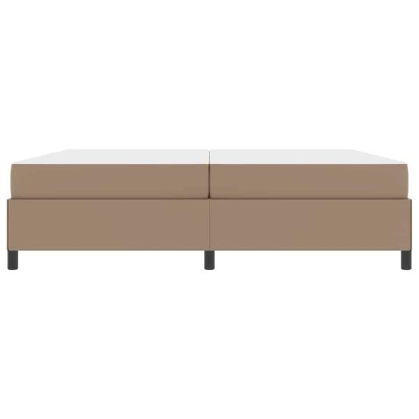 Bettgestell mit Matratze Cappuccino 200 x 200 cm Kunstleder