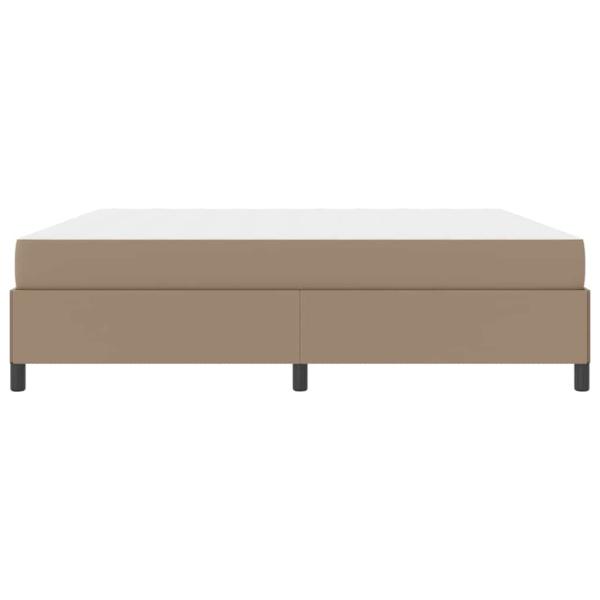 Bettgestell mit Matratze Cappuccino 200 x 200 cm Kunstleder