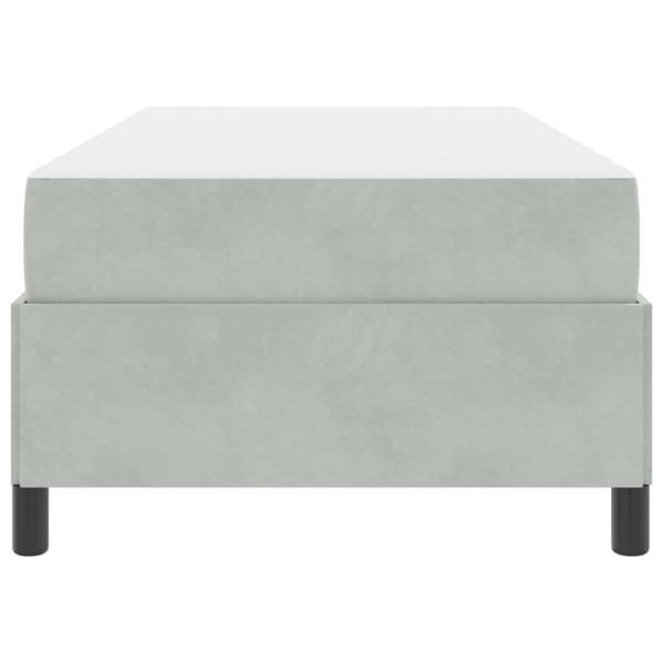 Bettgestell Sonstiges Weiß und Hellgrau 100 x 200 cm Samt