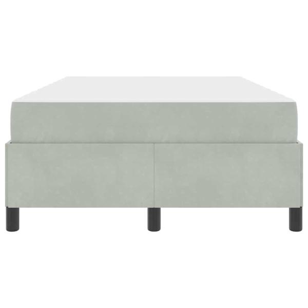 Bettgestell Sonstiges Weiß und Hellgrau 120 x 200 cm Samt