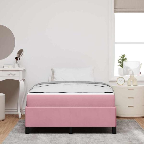 Bettgestell Sonstiges Rosa und Weiß 120 x 200 cm Samt