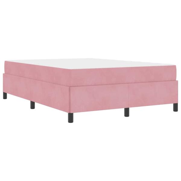 Bettgestell Sonstiges Rosa und Weiß 140 x 190 cm Samt