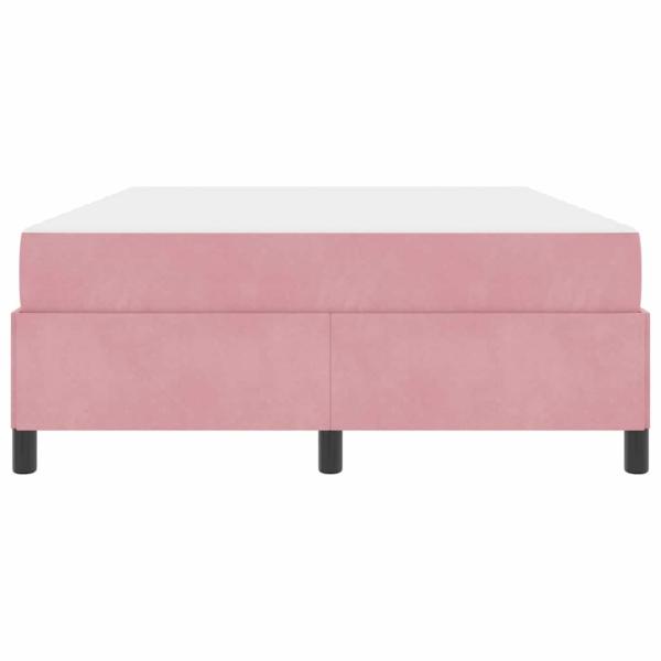 Bettgestell Sonstiges Rosa und Weiß 140 x 190 cm Samt