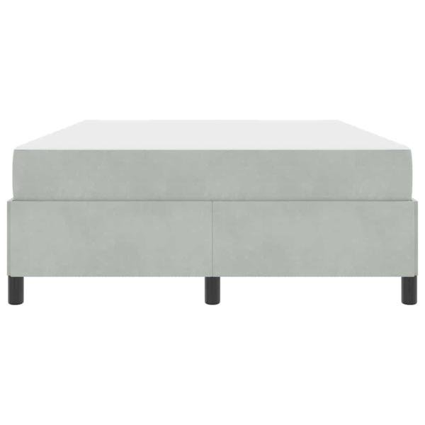 Bettgestell Sonstiges Weiß und Hellgrau 140 x 200 cm Samt