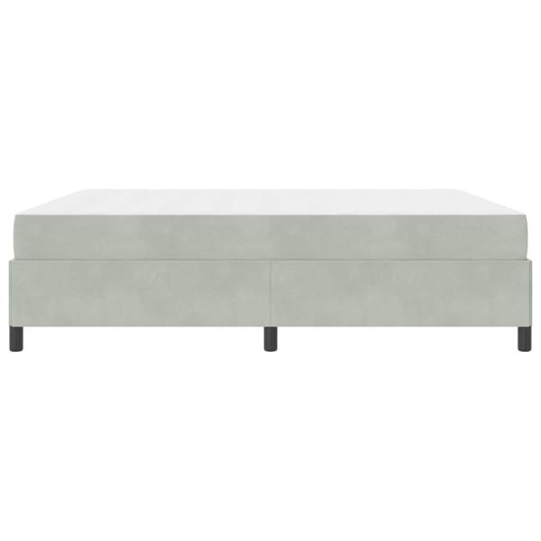 Bettgestell Sonstiges Weiß und Hellgrau 180 x 200 cm Samt