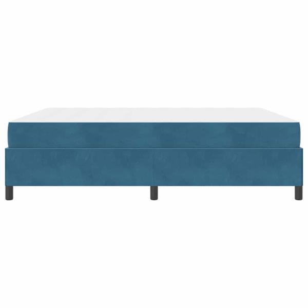 Bettgestell Sonstiges Dunkelblau und Weiß 180 x 200 cm Samt