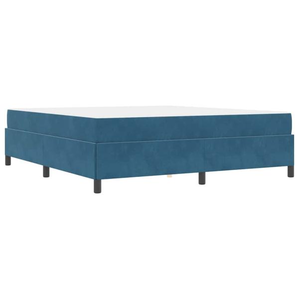 Bettgestell Sonstiges Dunkelblau und Weiß 180 x 200 cm Samt