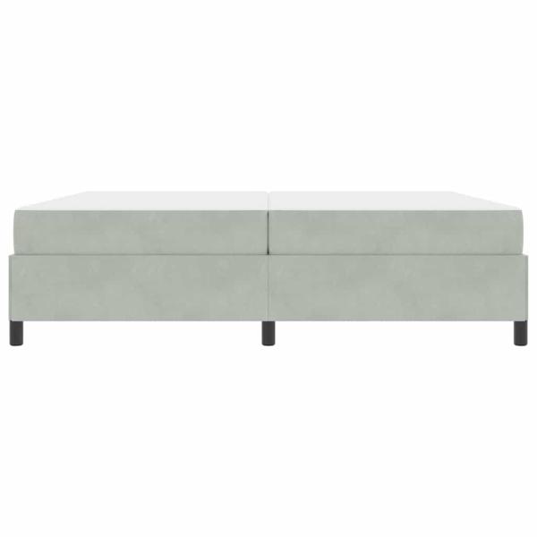 Bettgestell Sonstiges Weiß und Hellgrau 200 x 200 cm Samt