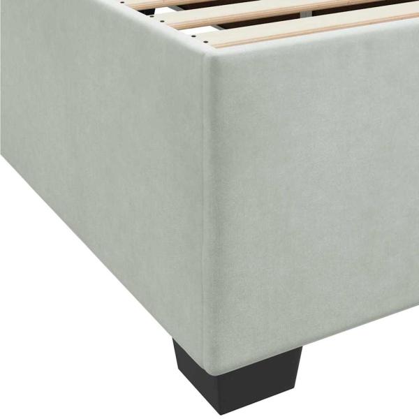Bettgestell mit Matratze Sonstiges Hellgrau 90 x 200 cm Samt