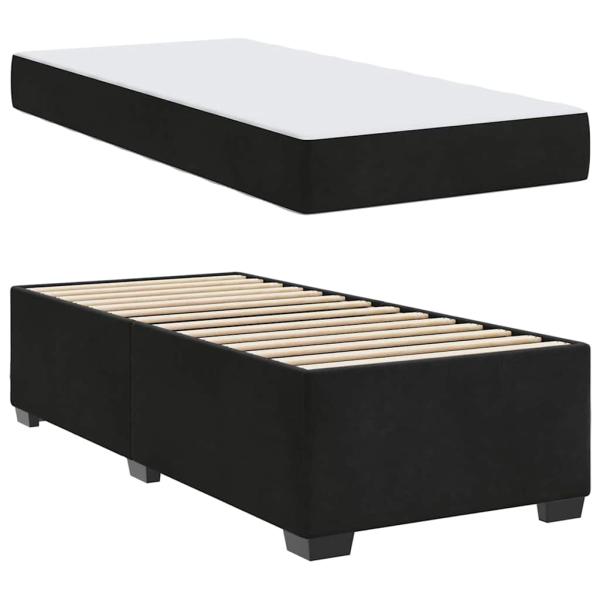 Bettgestell mit Matratze Sonstiges Schwarz 90 x 200 cm Samt
