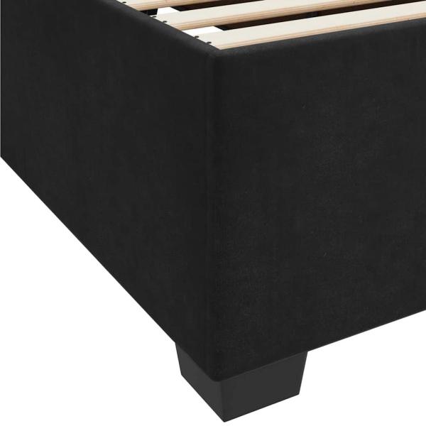Bettgestell mit Matratze Sonstiges Schwarz 90 x 200 cm Samt