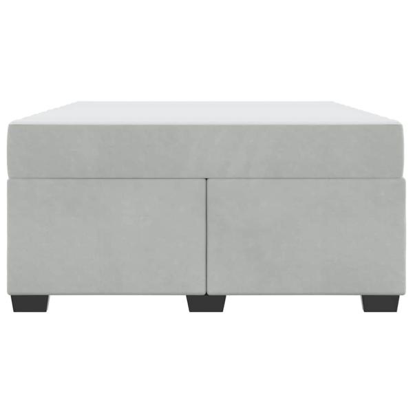 Bettgestell mit Matratze Sonstiges Hellgrau 140 x 200 cm Samt