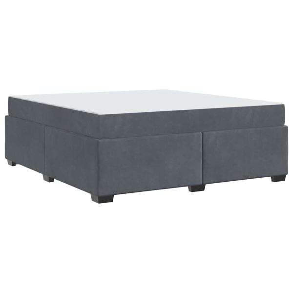 Bettgestell mit Matratze Sonstiges Dunkelgrau 180 x 200 cm Samt