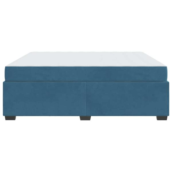 Bettgestell mit Matratze Sonstiges Dunkelblau 180 x 200 cm Samt