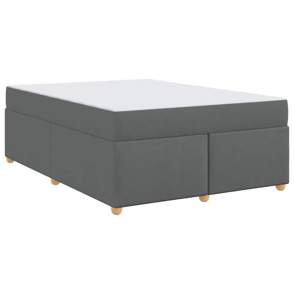 Bettgestell mit Matratze Dunkelgrau 140 x 200 cm Stoff